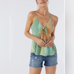 O'Neill Patchwork Print Flowy Top 
 Boho Minimalist Surfer Summer 
Size Medium